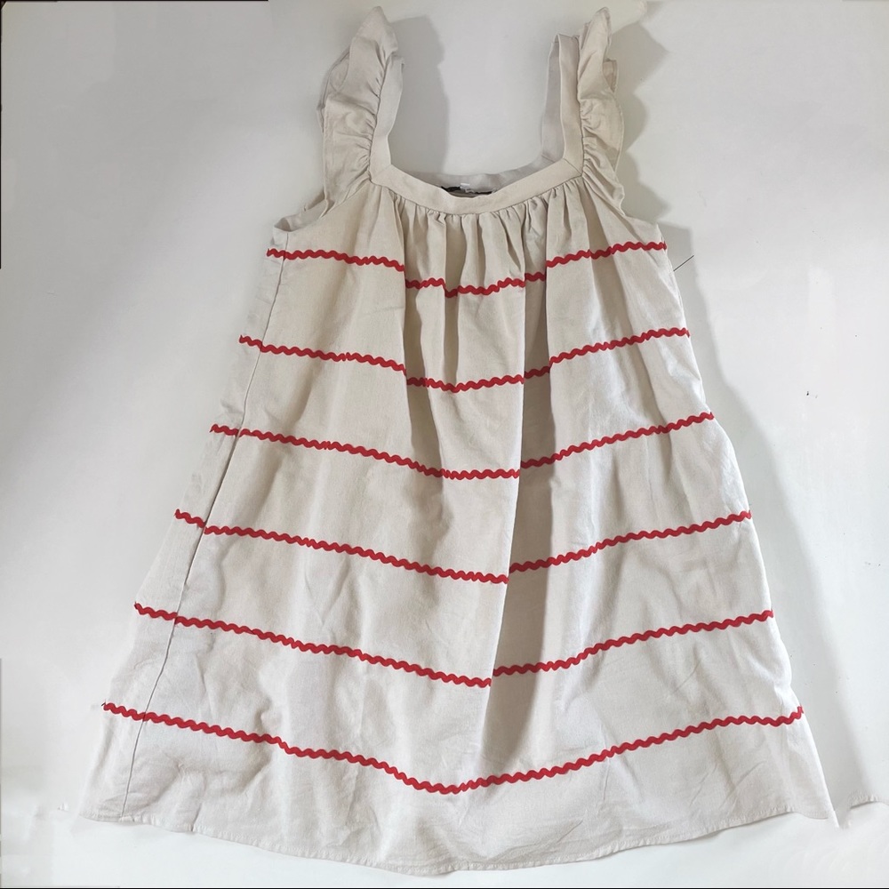English Factory Tan Linen Mini Dress Size Small